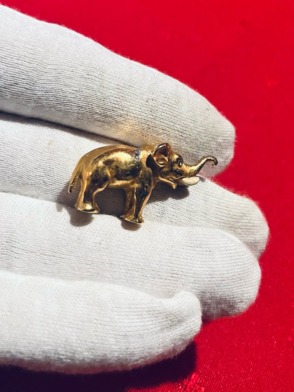 Vintage Gold plated "Good Luck" Elephant